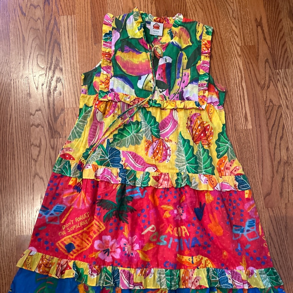 Farm Rio Mixed Prints Tiered Maxi Dress size S/Medium relaxed fit- see measure